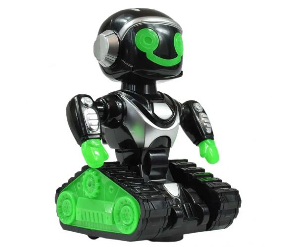 MacroBot interactiv cu telecomandă culoarea negru-verde, efecte de sunete și lumini 20cm