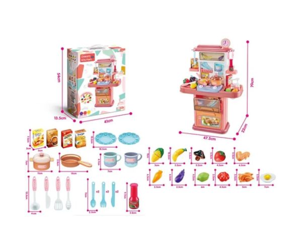 Bucătărie de joacă pentru fete cu accesorii 70x47,5x22cm