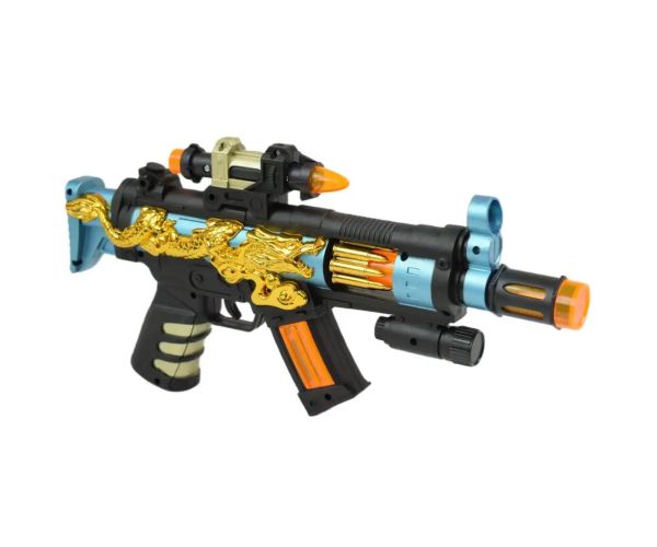 Super Weapons: Mitralieră cu model dragon, lumină și sunet 33cm