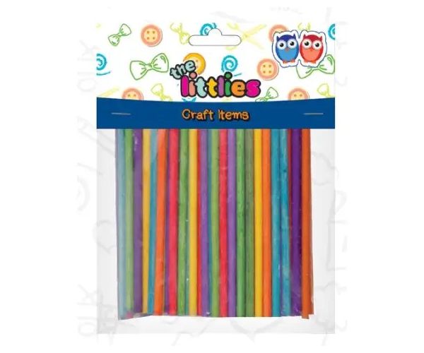 Bețișoare lemn colorat 4x10mm set de 100 bucăți