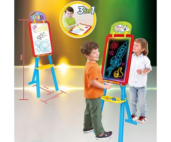 LED Painting, glowing multifuncțional 3 in 1 tablă desen culori băieți
