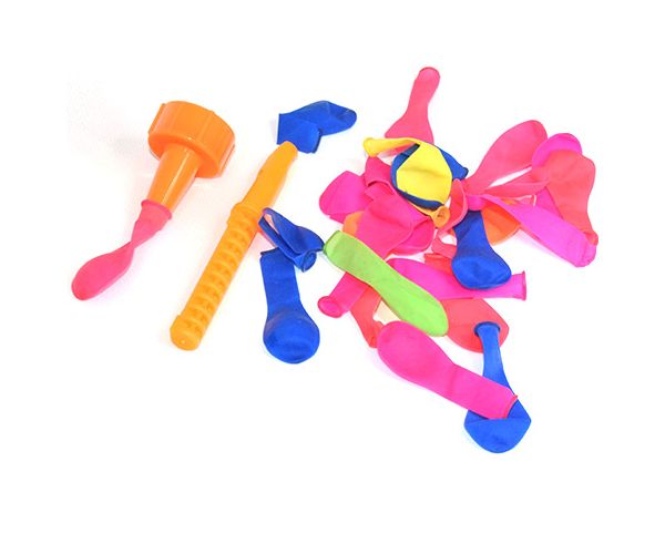 100 bucăți neon bombă de apă set cu un reductor care poate fi atașat la un știft