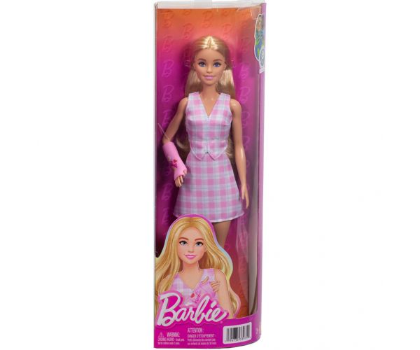 Barbie: Prietene Fashionista păpușă de modă stilată în rochie roz cu carouri – Mattel