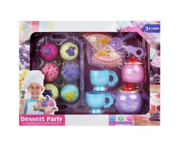 Plastic ceai și set de prăjitură cu accesorii