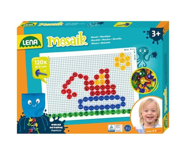 LENA: Mosaik biluțe transparente set creativ 15mm 120 de bucăți