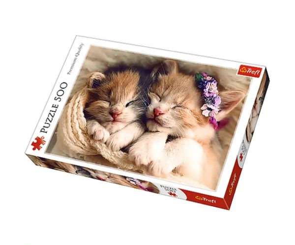 Pisici mici dormitoare puzzle premium de 500 de piese - Trefl