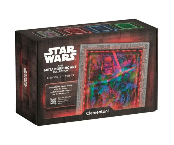 Star Wars Episodul Metamorfic VII-VIII-IX puzzle de 520 de piese cu ramă și iluminare RGB LED - Clementoni