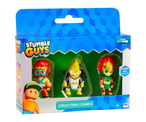 Pachet de 3 mini figurine Stumble Guys, disponibil în mai multe variante, seria 3, 1 bucată