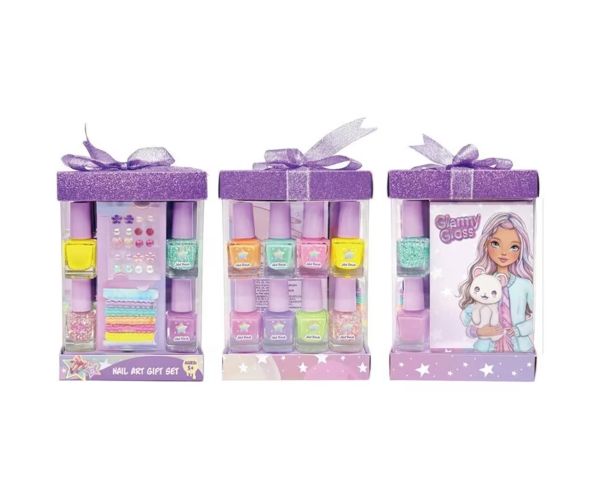 Luna: Glammy Gloss lac de unghii strălucitor set cadou cu accesorii pentru păr și decorațiuni pentru unghii 17buc