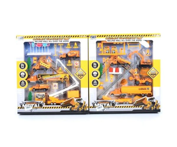 Set de joc de construcție cu utilaje și accesorii în două variante