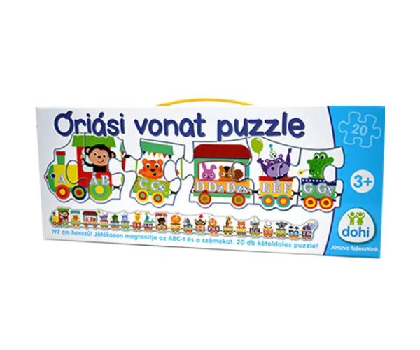 Puzzle cu tren uriaș cu litere și cifre - D-Toys