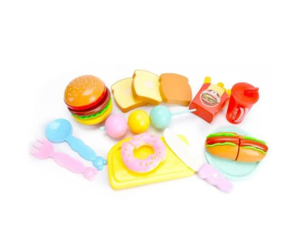 Set de joacă cu meniu de fast-food de 12 bucăți
