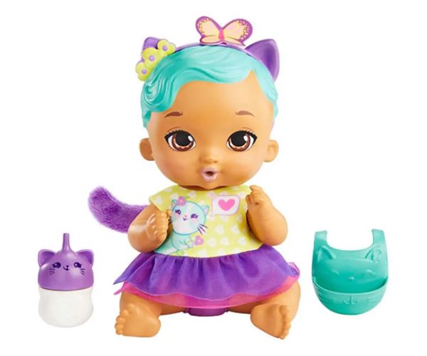 My Garden Baby: Edi-Bebi pisică turquoise păpușă 30 cm - Mattel
