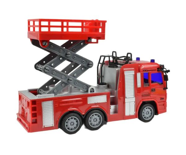 Camion de pompieri cu lumini telecomandă RC 27MHz 20cm în trei versiuni 1bucată