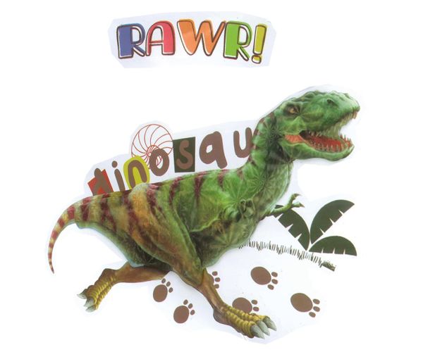 Set de autocolante de perete 3D Lumea Dinozaurilor cu poster