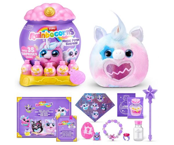 Rainbocorns: Magic Potion Surprise figură de pluș cu poțiune magică surpriză, disponibilă în mai multe variante, 1buc