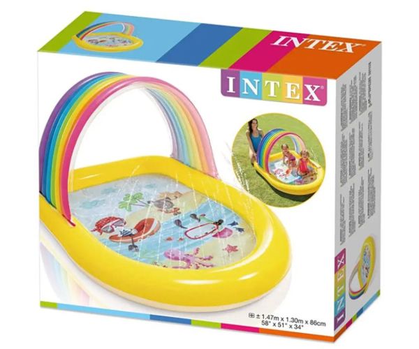 Intex: piscină curcubeu stropește 147x130x86cm