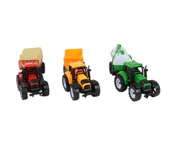Farmer Truck: Set tractor fermier din trei părți cu remorcă 28cm