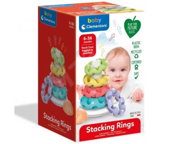 Piramidă inelară realizată 100% din plastic reciclat - Clementoni baby