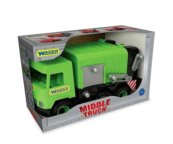 Middle Truck: Maşină de gunoi 43 cm verde - Wader