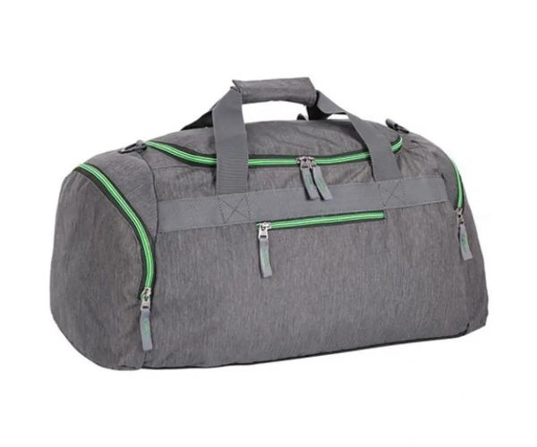 Spirit: gri geantă de sport verde neon fermoar 55x31x41cm
