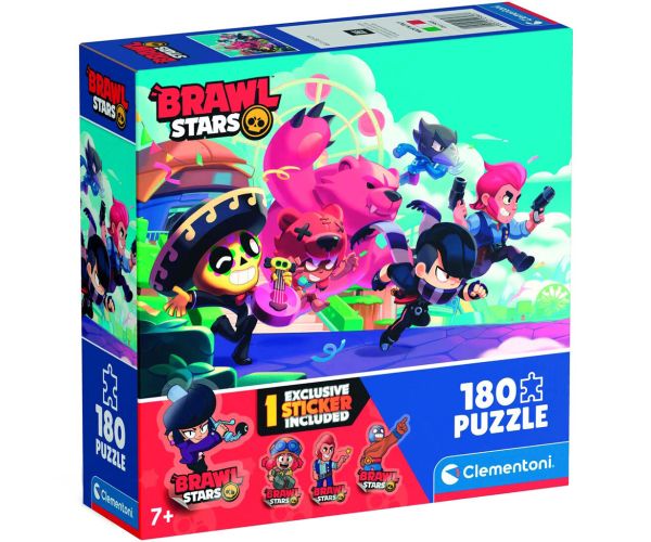 Brawl Stars Supereroi în acțiune puzzle de 180 de piese cu autocolant – Clementoni