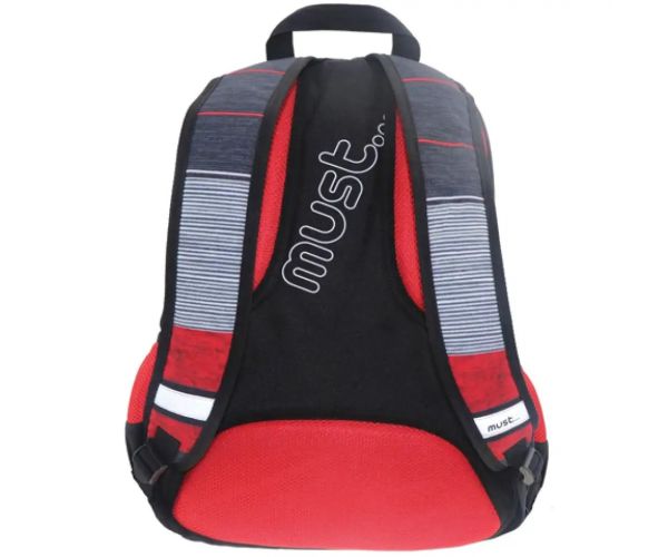 Must: roșu-negru 2 in 1 patru compartimente rucsac, ghiozdan 47x25x33cm