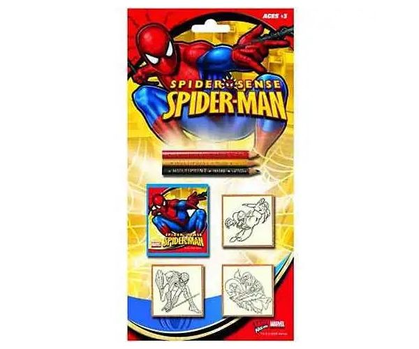 Spider-Man Set întipărire 3 piese cu creioane colorate