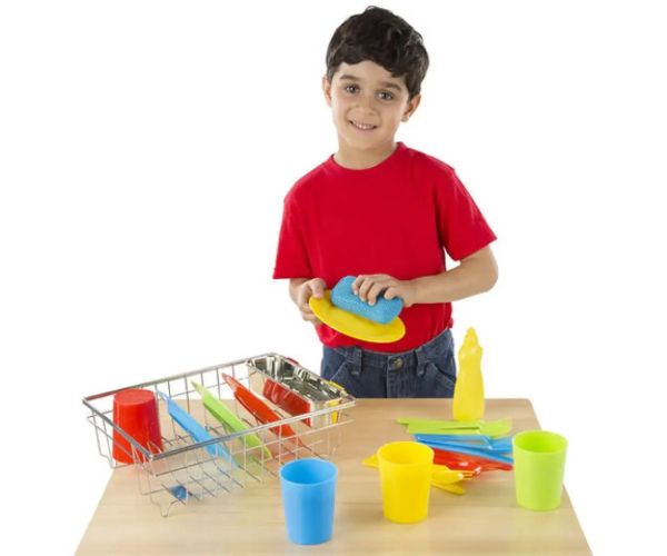 Set de joacă cu ustensile de gătit și suport de scurgere - Melissa & Doug