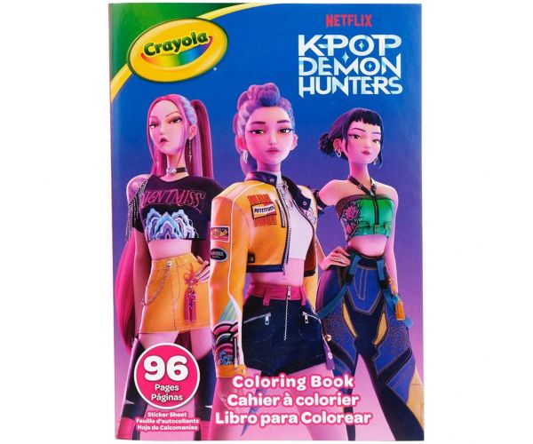 Crayola: K-Pop Demon Hunters carte de colorat de 96 de pagini cu autocolante