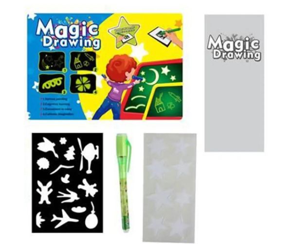 Set de tablă magică cu șablon și pix