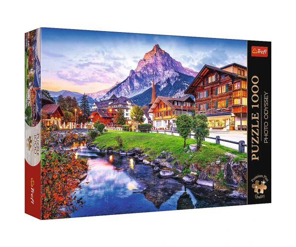 Satul Alpilor în Elveția puzzle premium de 1000 de piese - Trefl