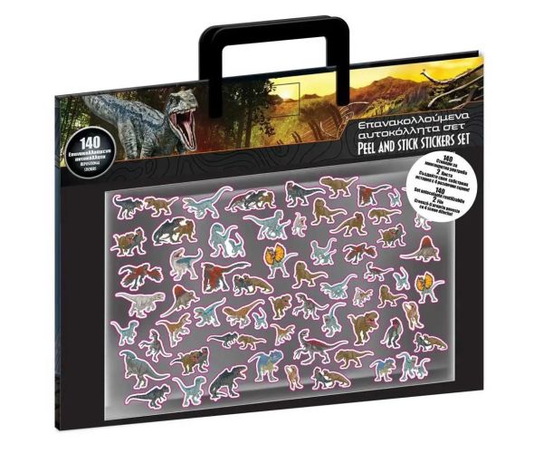 Luna: Jurassic World set de autocolante cu 140 de autocolante și 4 imagini de fundal