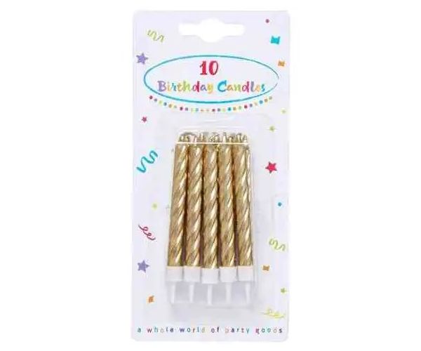 Lumânare auriu set de 10 bucăţi