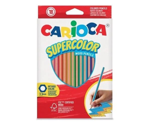 Supercolor creioane colorate 18 bucăți set - Carioca