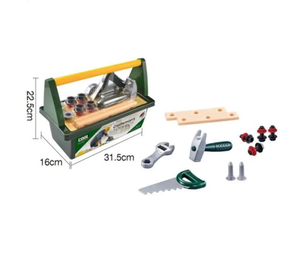 Set de scule în cutie cu ferăstrău și accesorii
