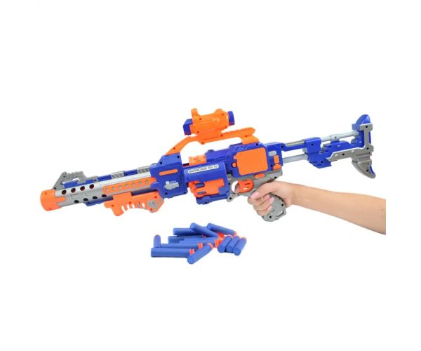 Flames Storm: Armă electric gigant cu lumină, magazie rotativă și cartușe 73cm