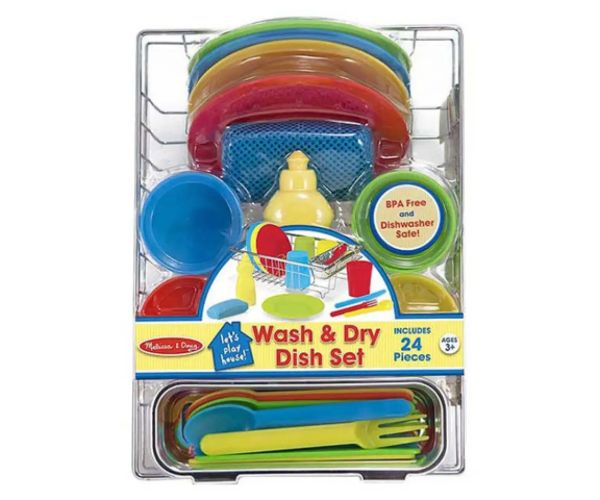 Set de joacă cu ustensile de gătit și suport de scurgere - Melissa & Doug