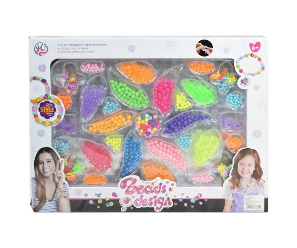 Beads Design: Set de mărgele pentru bijuterii cu peste 500+ de mărgele colorate și strălucitoare