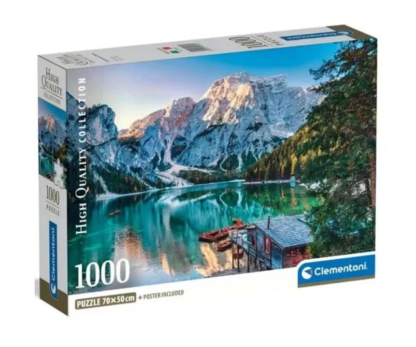Lacul smarald Braiesi puzzle de 1000 de piese cu poster - Clementoni