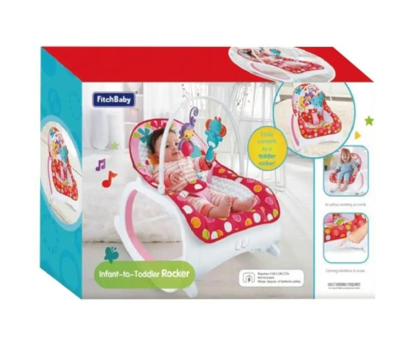 Fitch Baby: 2in1 fotoliu bebeluși și scăunel cu sunete și vibrație