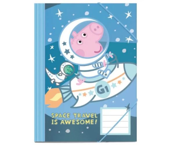 Peppa Pig în spațiu mapă cu elastic 25x35cm