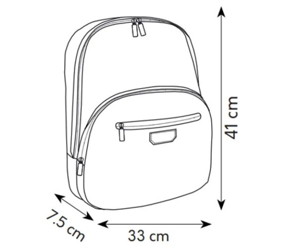 Spirit: Rucsac negru din piele artificială cu trei compartimente 41x33x7,5cm
