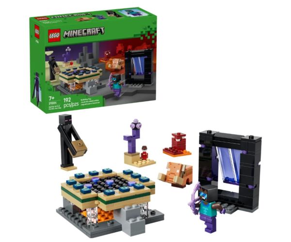 LEGO® Minecraft: Călătorie către Poarta Infernală și Portalul Final (21584)