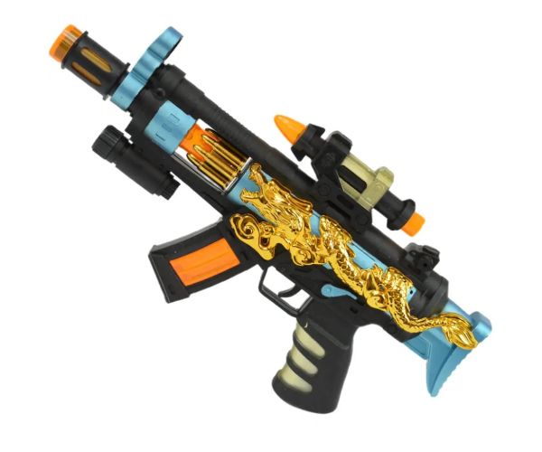 Super Weapons: Mitralieră cu model dragon, lumină și sunet 33cm