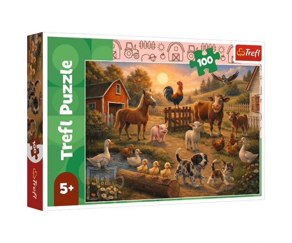Prietenii de pe fermă puzzle de 100 de piese - Trefl