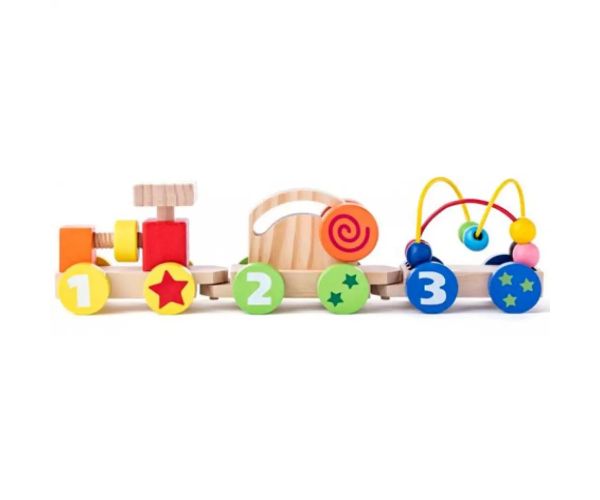 Trenuleț lemn jucărie educativă - Woodyland