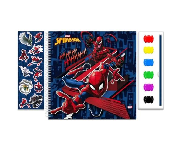 Marvel: Spider-Man caiet de colorat cu acuarele și abțibild