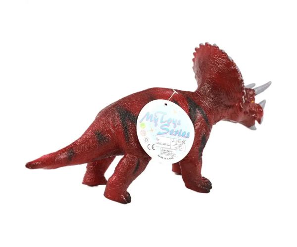 Dino World: Figurină de dinozaur Triceratops cu sunet, material vinyl cu umplutură de bumbac 35cm