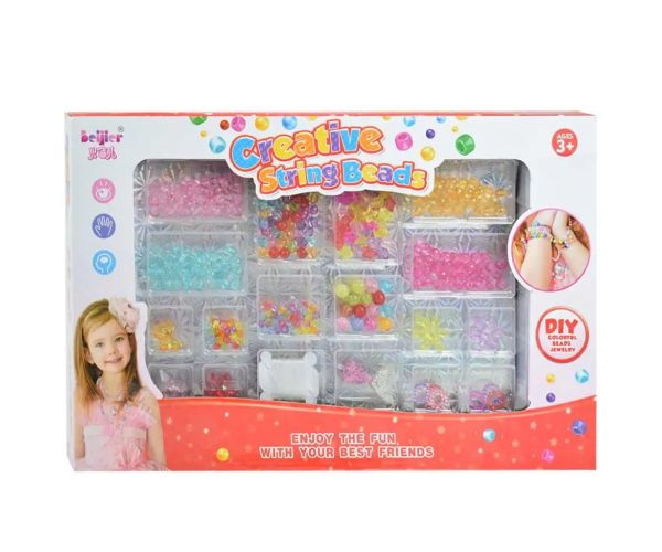 Creative StringBeads: Set de mărgele bijuterii cu peste 200+ de mărgele colorate transparente